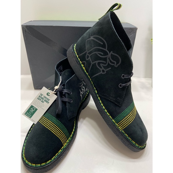 NEW Clarks Originals Desert Jamaica Men’s Lace Up Boots Limited Edition Black 8 - Picture 11 of 12